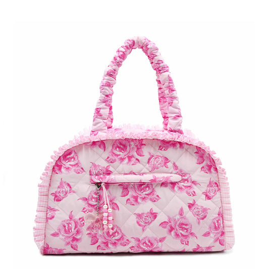 Quilted Rose Printed Medium Duffle Bag