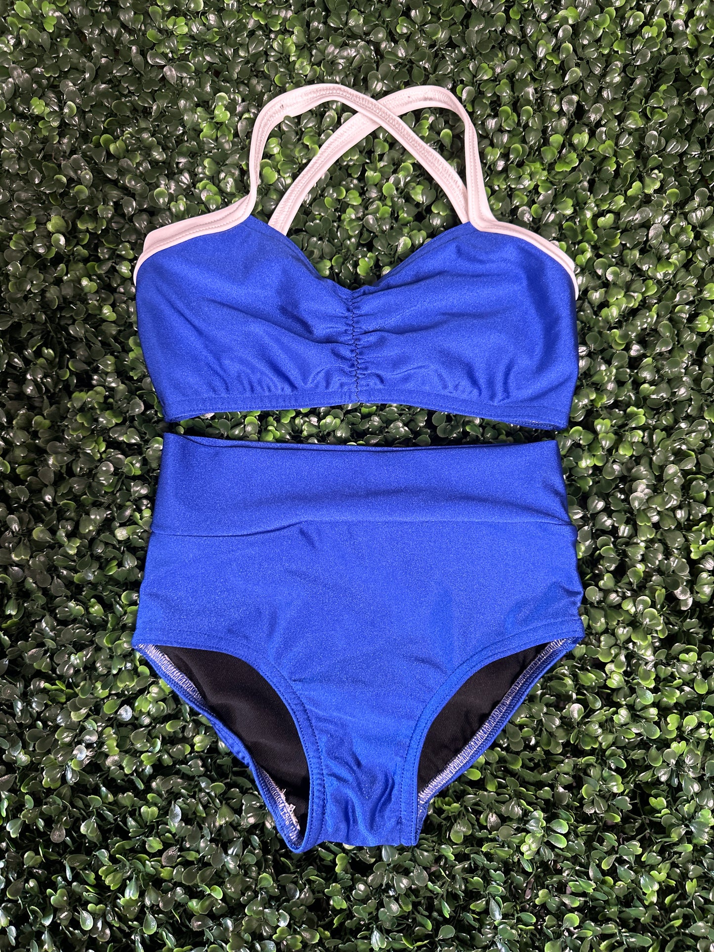 Royal Blue Pinch Front Brief Set