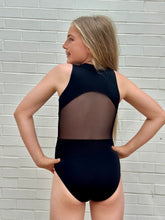 Load image into Gallery viewer, Mock Neck Zip Front Mesh Back Tank Leotard #CL0525
