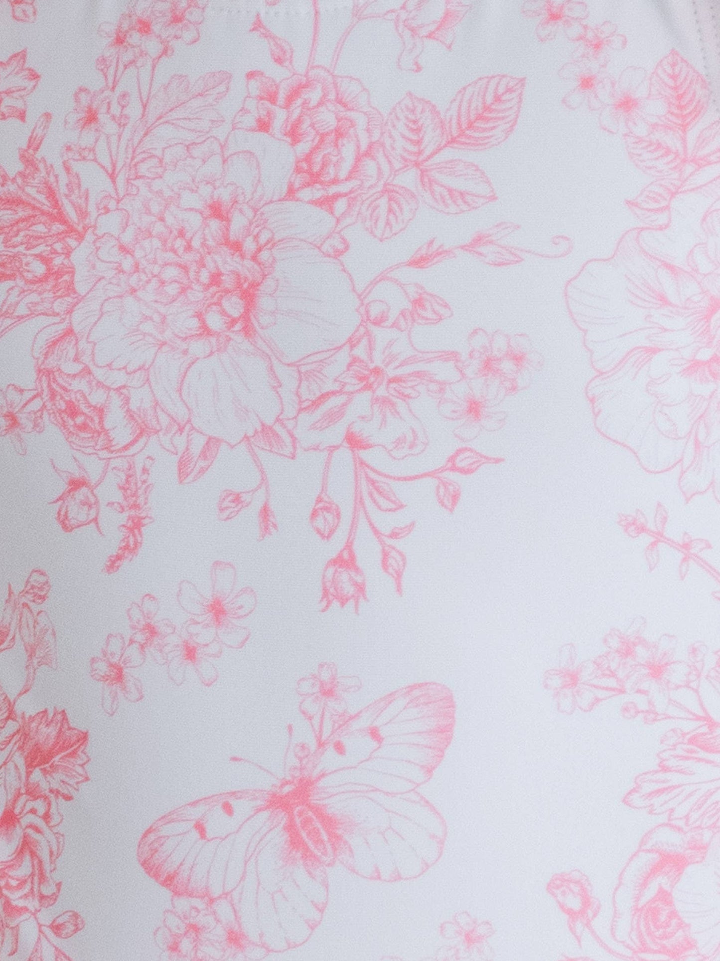 Girls Bubblegum Butterfly Garden Toile Flutter Sleeve Dance & Gymnastics Leotard