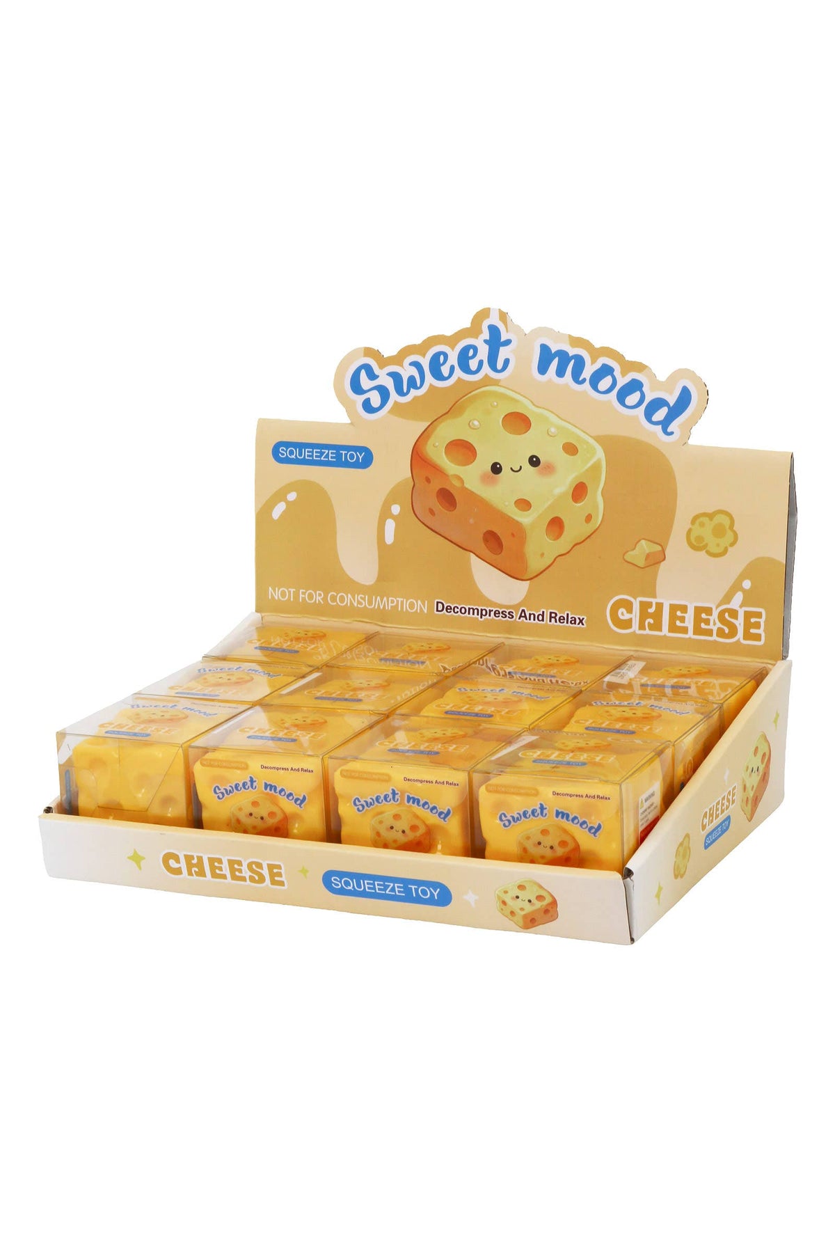 Cheese Zero Rebound TPR Crunchy Bead Slime Filled Squishy