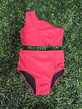 Load image into Gallery viewer, Burgundy Cutout Top &amp; Brief Set
