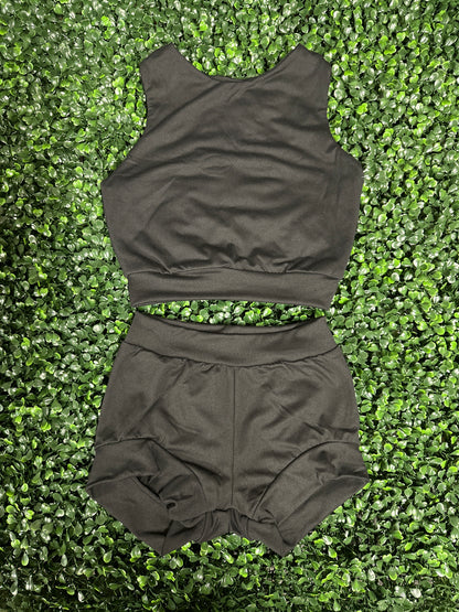 Soft 2 Piece Black Dance Set