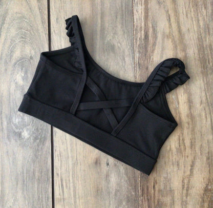 The Phoenix Black Ruffle Top