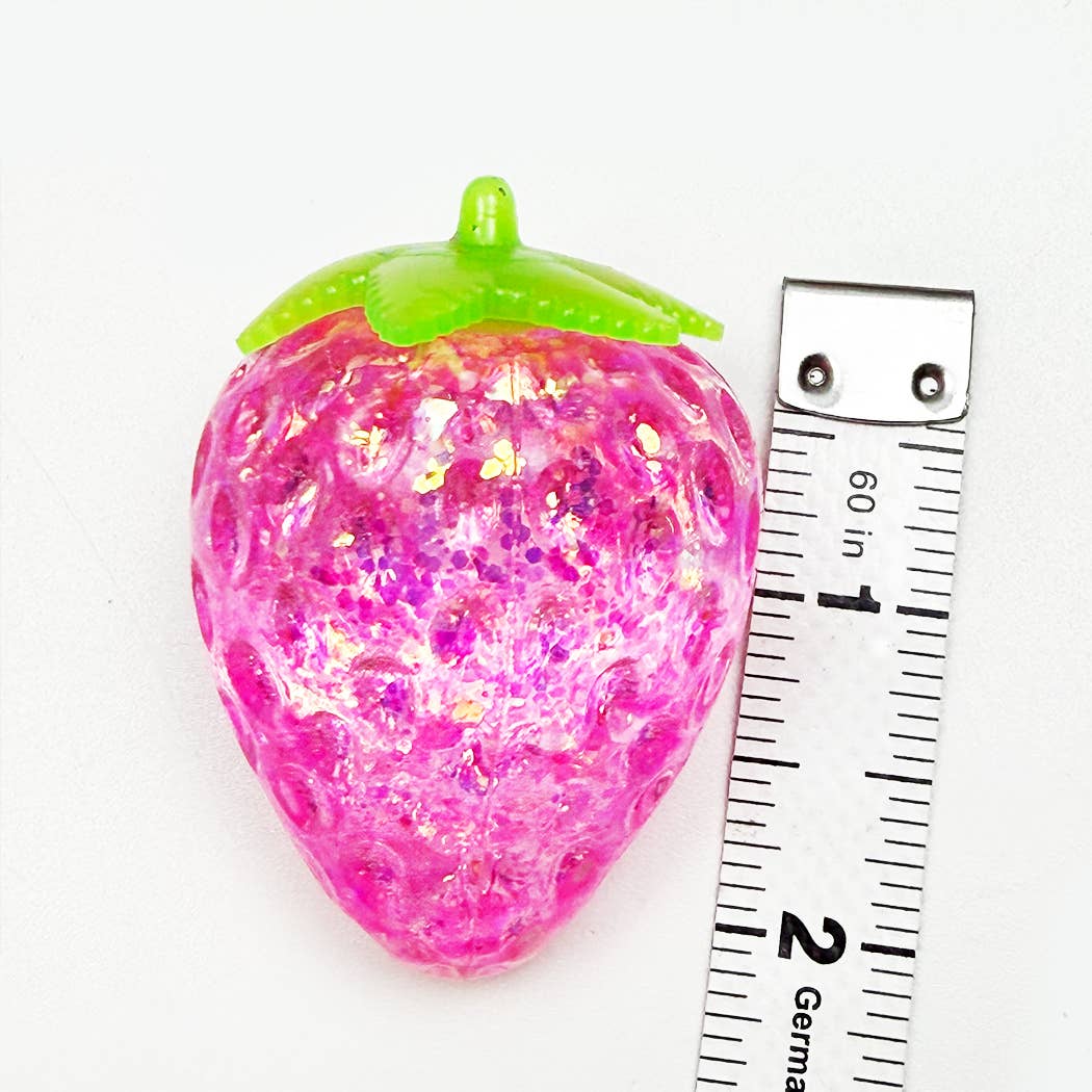 24 pcs Maltose Glittered Mini  Fruit Squishy Toy