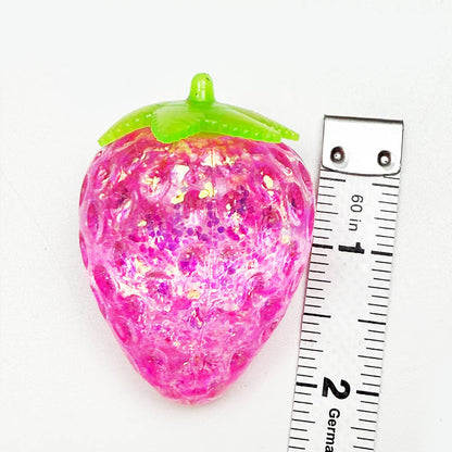 24 pcs Maltose Glittered Mini  Fruit Squishy Toy