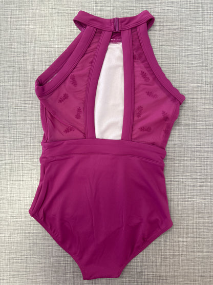 Flock Print Halter Leotard #40016
