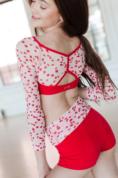 Five: Violet Long Sleeve Top & Everyday Fold Over Short Set