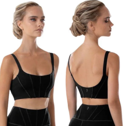 Black Wide Strap Crop Top