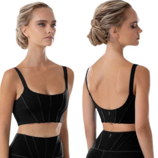 MA Black Wide Strap Crop Top
