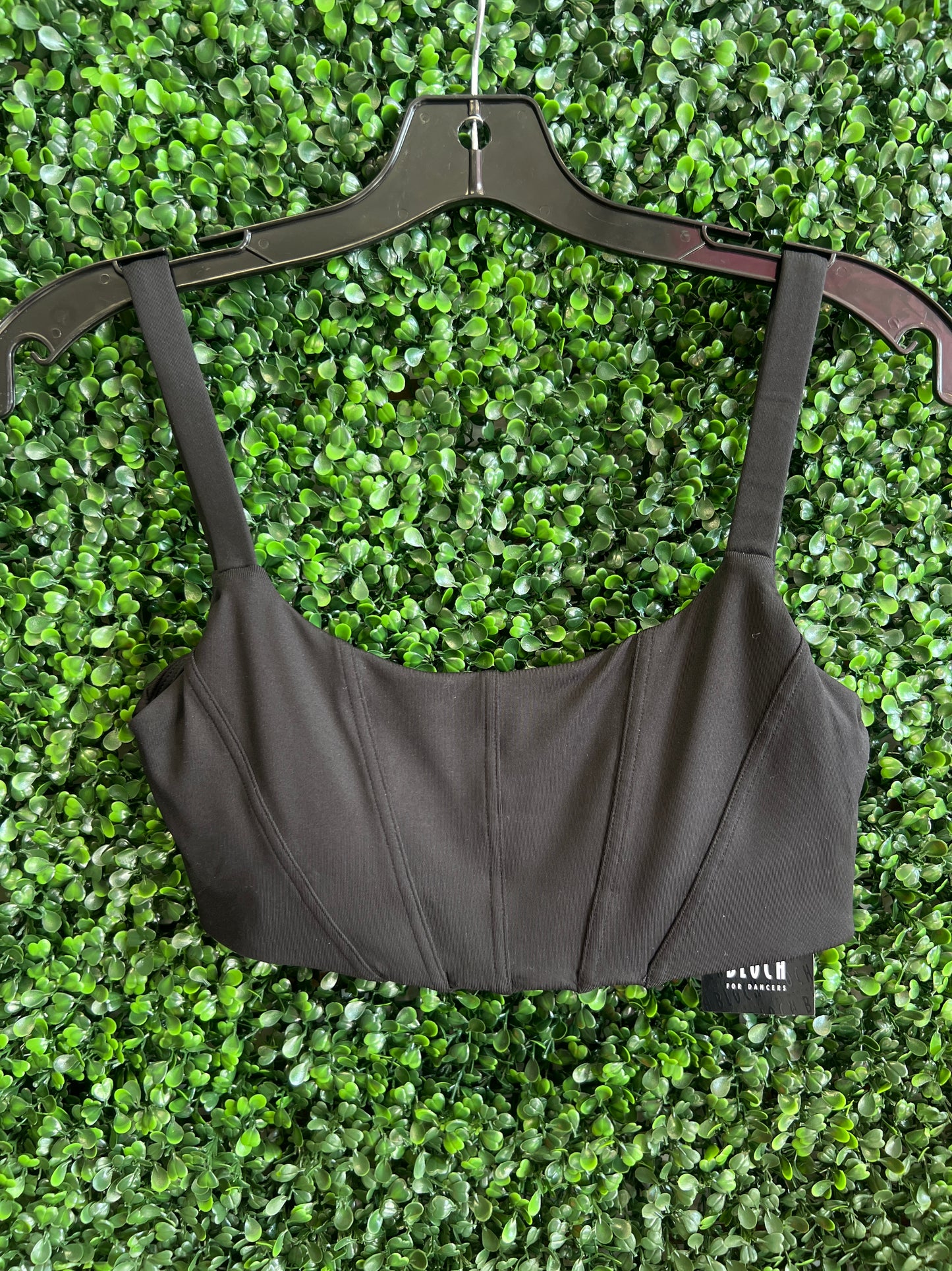 Black Wide Strap Crop Top