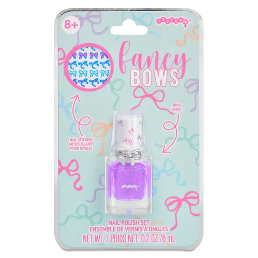 Fancy Bow Nail Polish Ring Set