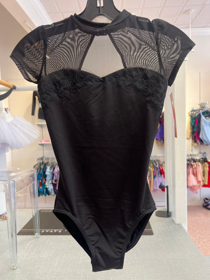 Floral Cap Mesh Sleeve Leotard #20011