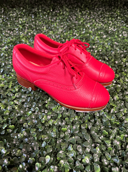 Jason Samuel Smith Red Pebble Leather Tap Shoes