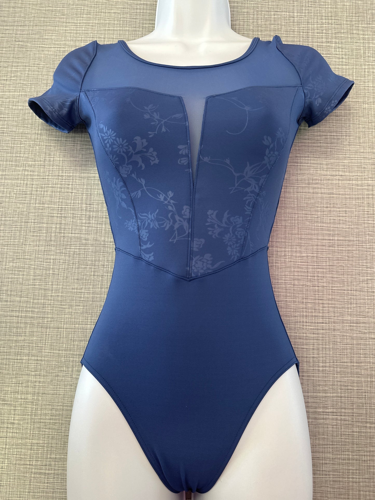 Cap Sleeve Mesh Cross Back Leotard #20006