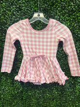 Load image into Gallery viewer, Blush Gingham Long Sleeved Leotard
