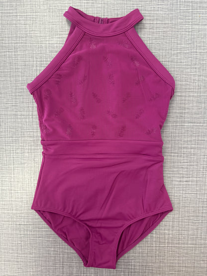 Flock Print Halter Leotard #40016