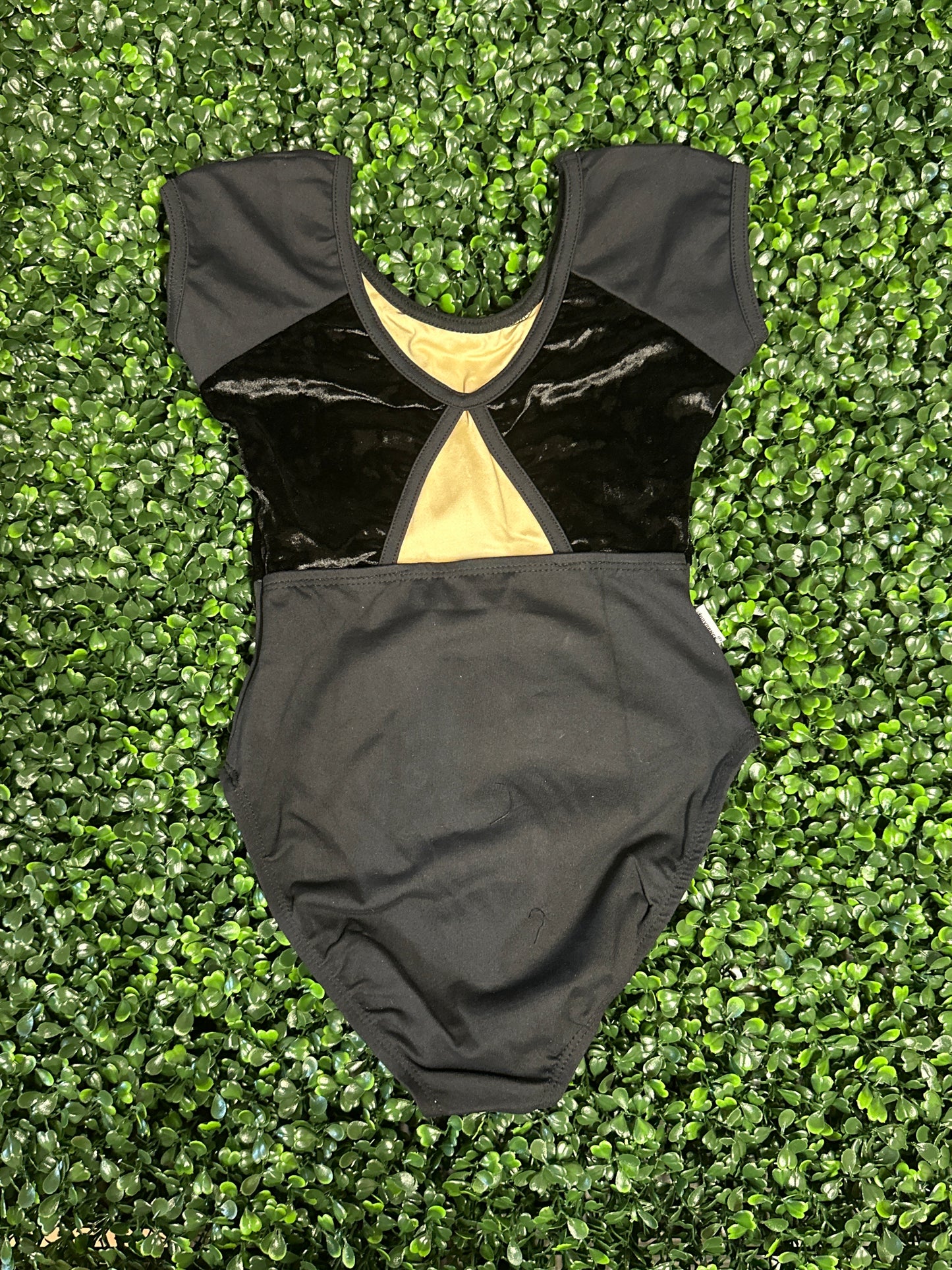 Short Sleeve Leotard with Velvet