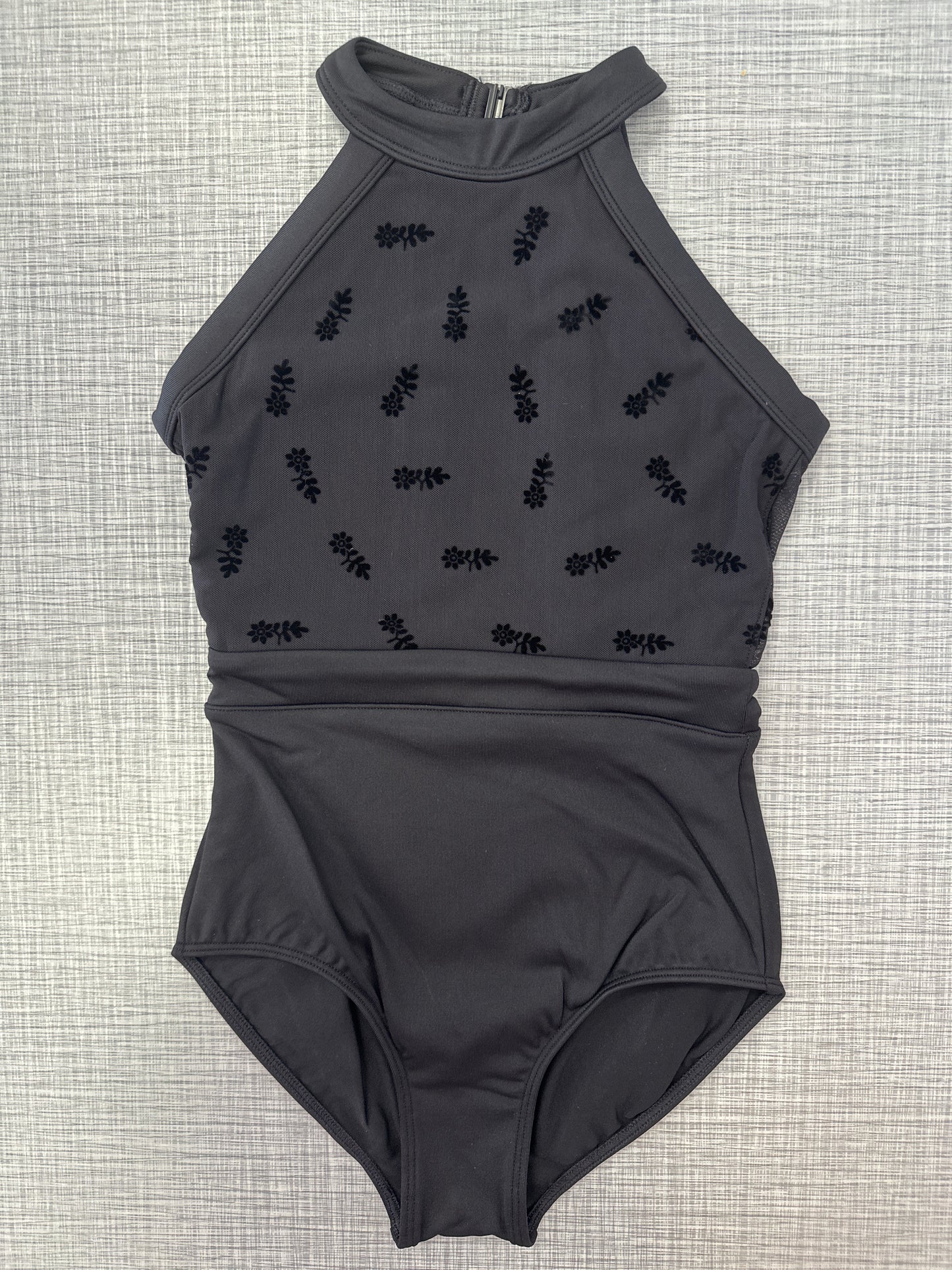 Flock Print Halter Leotard #40016
