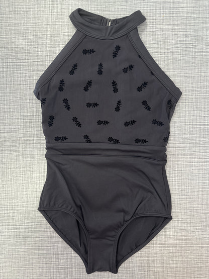Flock Print Halter Leotard #40016