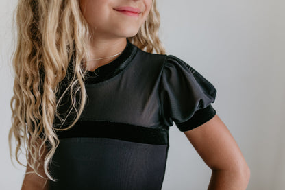 Black Sheer Skirted Leotard