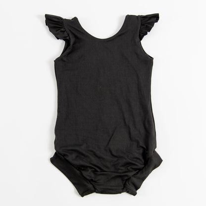Black 3 Strap Flutter Leotard