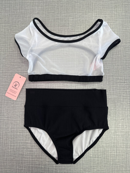 CY White Mesh & Solid Black Brief Set ^