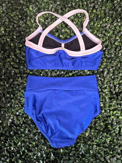 Royal Blue Pinch Front Brief Set