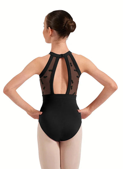 Flock Print Halter Leotard #40016