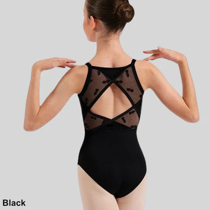 Floral Flock Print Cami Leotard #70017