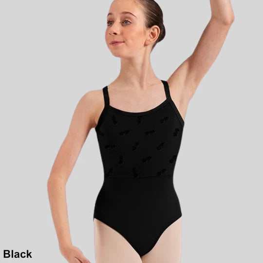Floral Flock Print Cami Leotard #70017