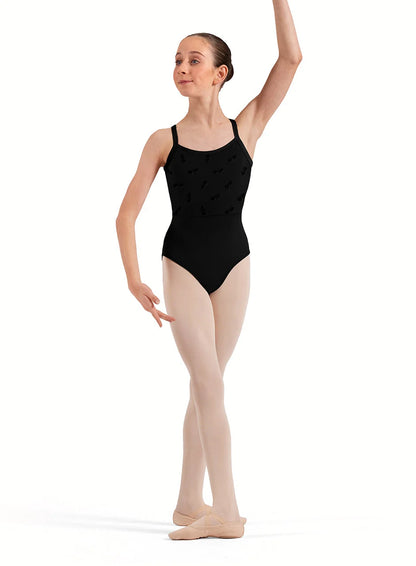 Floral Flock Print Cami Leotard #70017