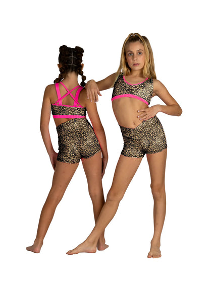 Cheetah Criss Cross & V-Cation Short Set