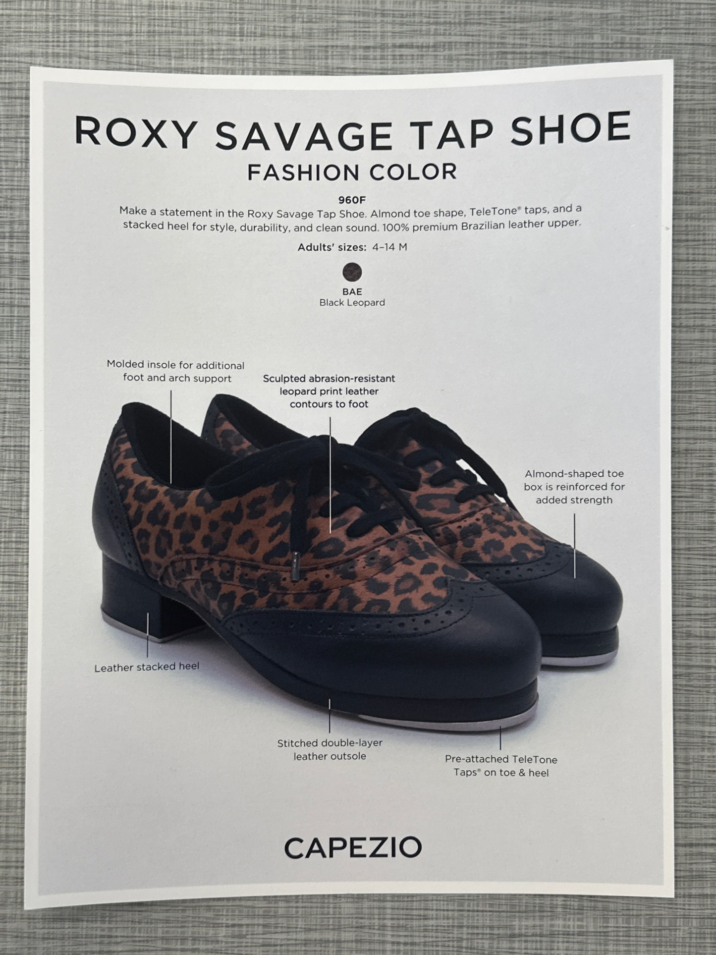 PRE ORDER: Limited Edition Leopard Savage Roxy Tap Shoes