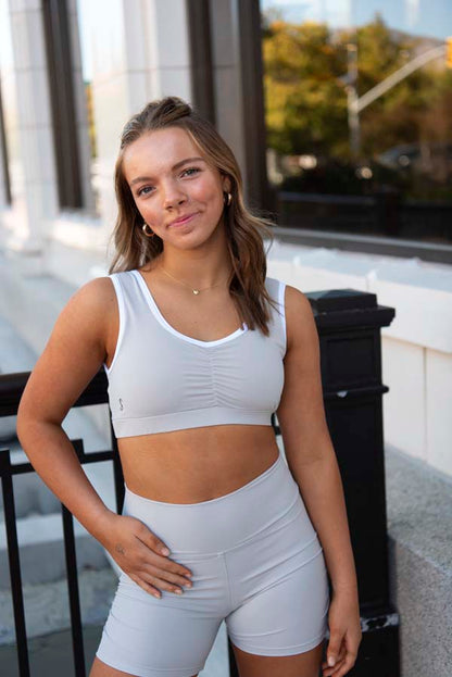Nola Top - Cloud Grey/White
