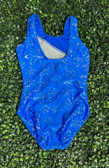Blue Tank w/ Foil Flower Leotard