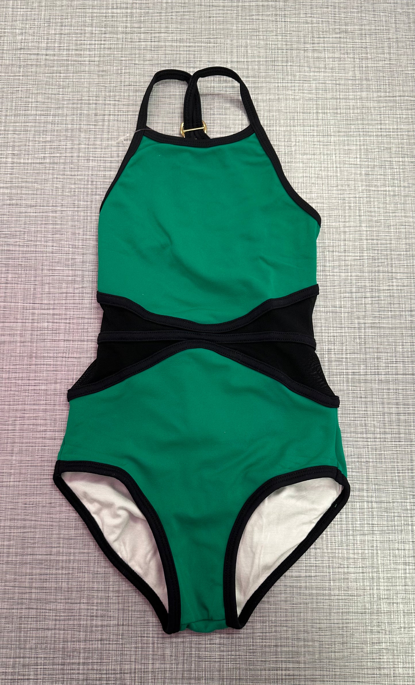 CY Geen & Black Corset Back Leotard