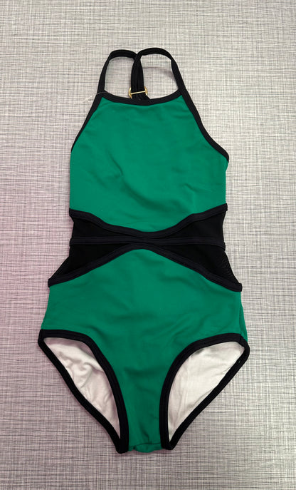 CY Geen & Black Corset Back Leotard