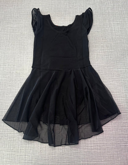 Mesh Cap Sleeve Skirted Leotard