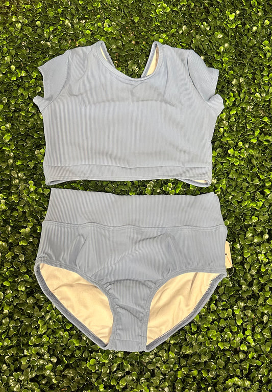 CY Steel Blue Bar Top & Brief Set