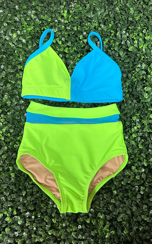 Limited Edition Neon Green/Tropical Blue Brief Set