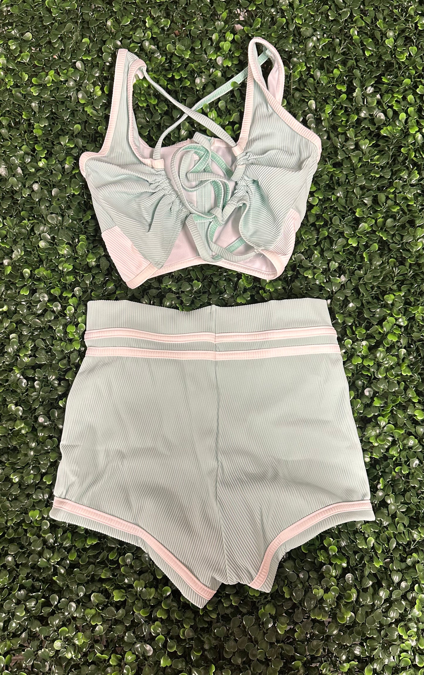 CY Mint & White Short Set