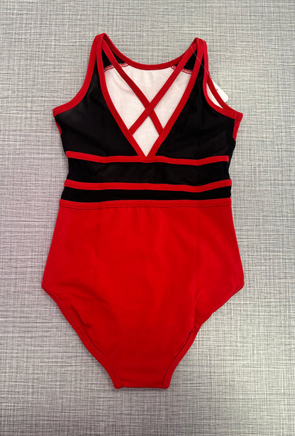 CY Red & Black Mesh Leotard