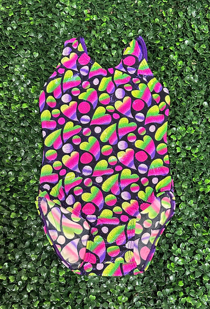 Rainbow Heart Racer Back Leotard