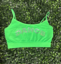 Load image into Gallery viewer, Dance Neon Green Sequin Bra Top
