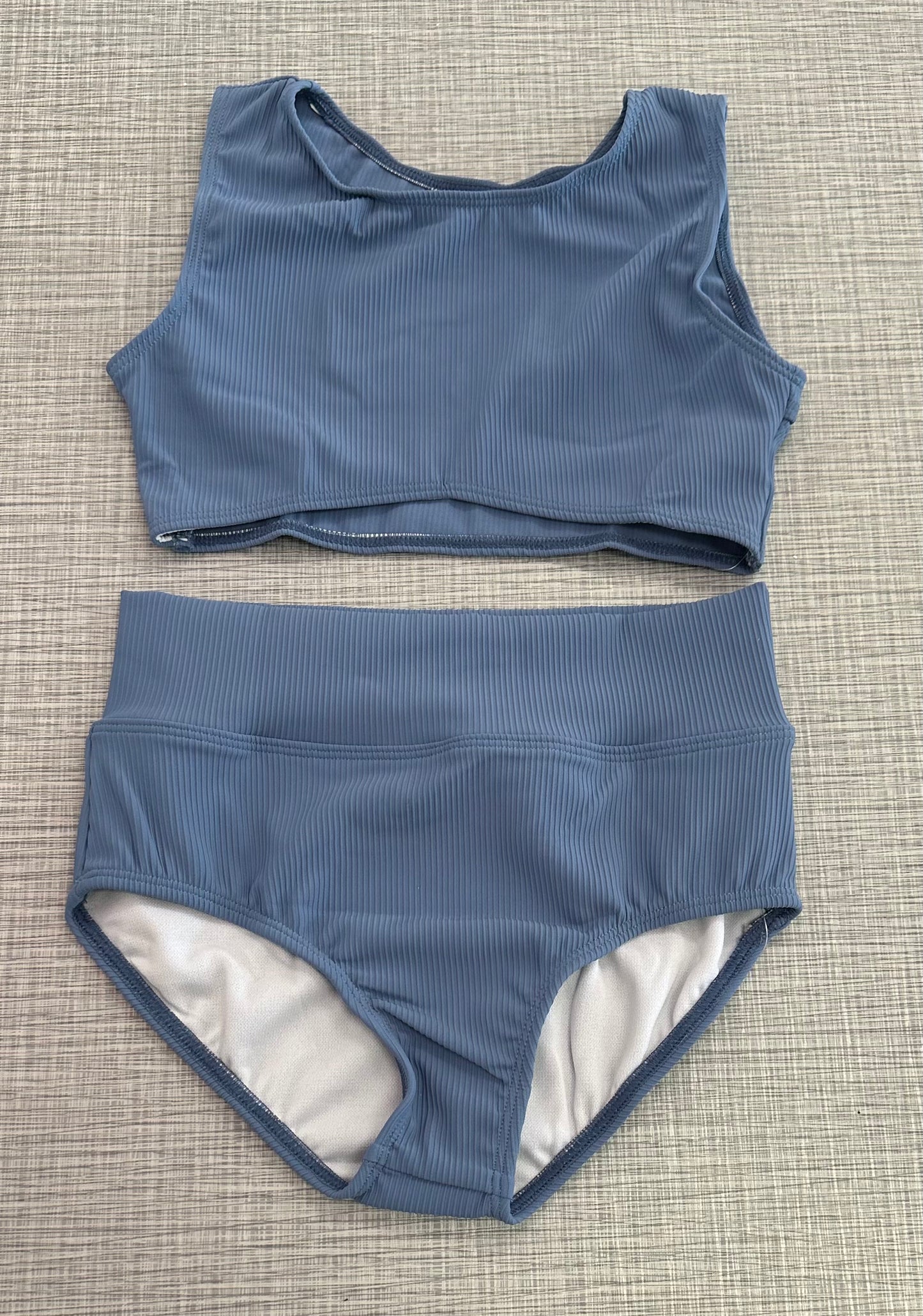 CY Steel Blue Tank Brief Set