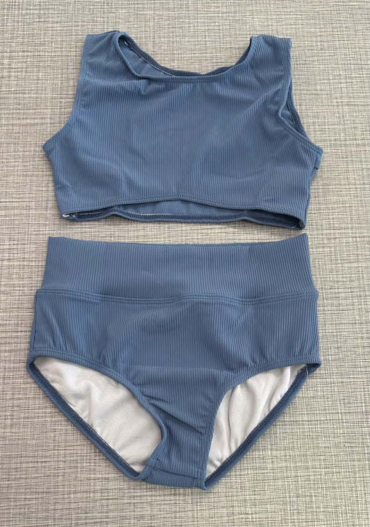 CY Steel Blue Tank Brief Set