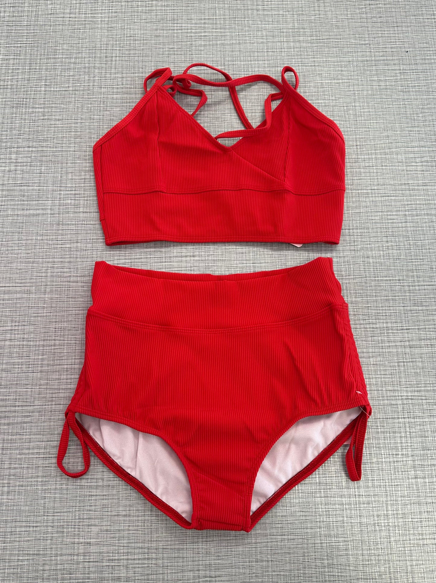 CY Red Bra & Side Cinch Brief Set