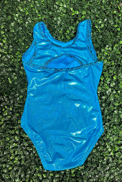 Turquoise w/ Animal Print Trim Leotard
