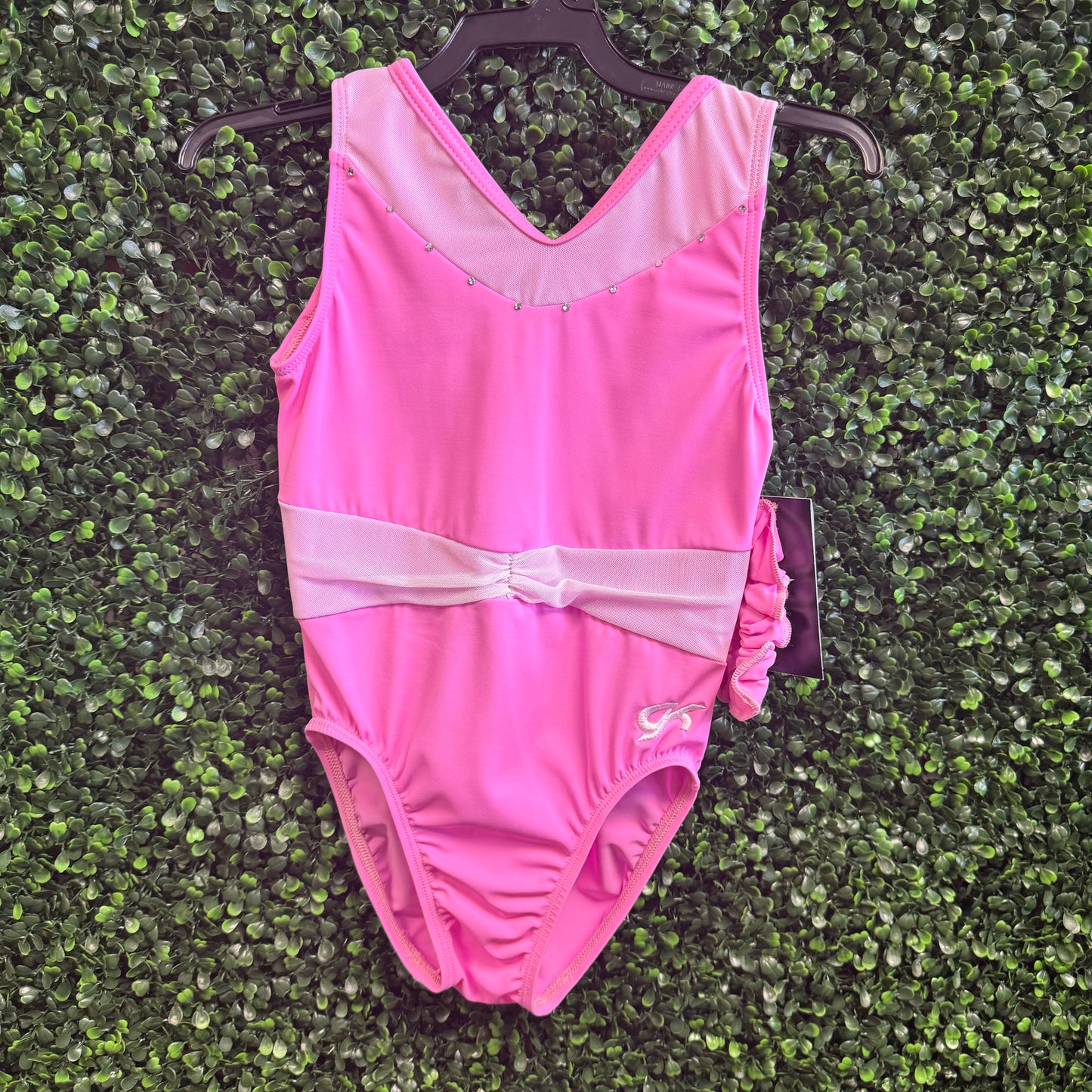 GK Pink Rhinestone Leotard: Child Large